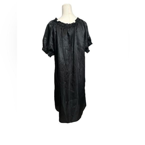 Amoureuse Nightgown Vintage Black Satin Croquette Whimsigoth Size Large Women’s - Picture 6 of 12